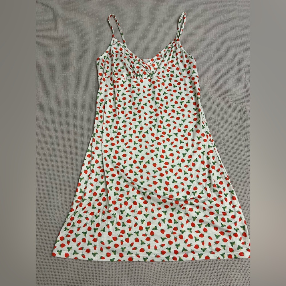 Strawberry Print Sleeveless Dress